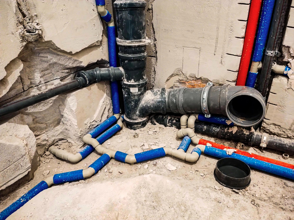 Older cast iron and clay piping